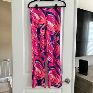 Lilly Pulitzer Vibrant Pink and Blue Wide-Leg Printed Palazzo Pants